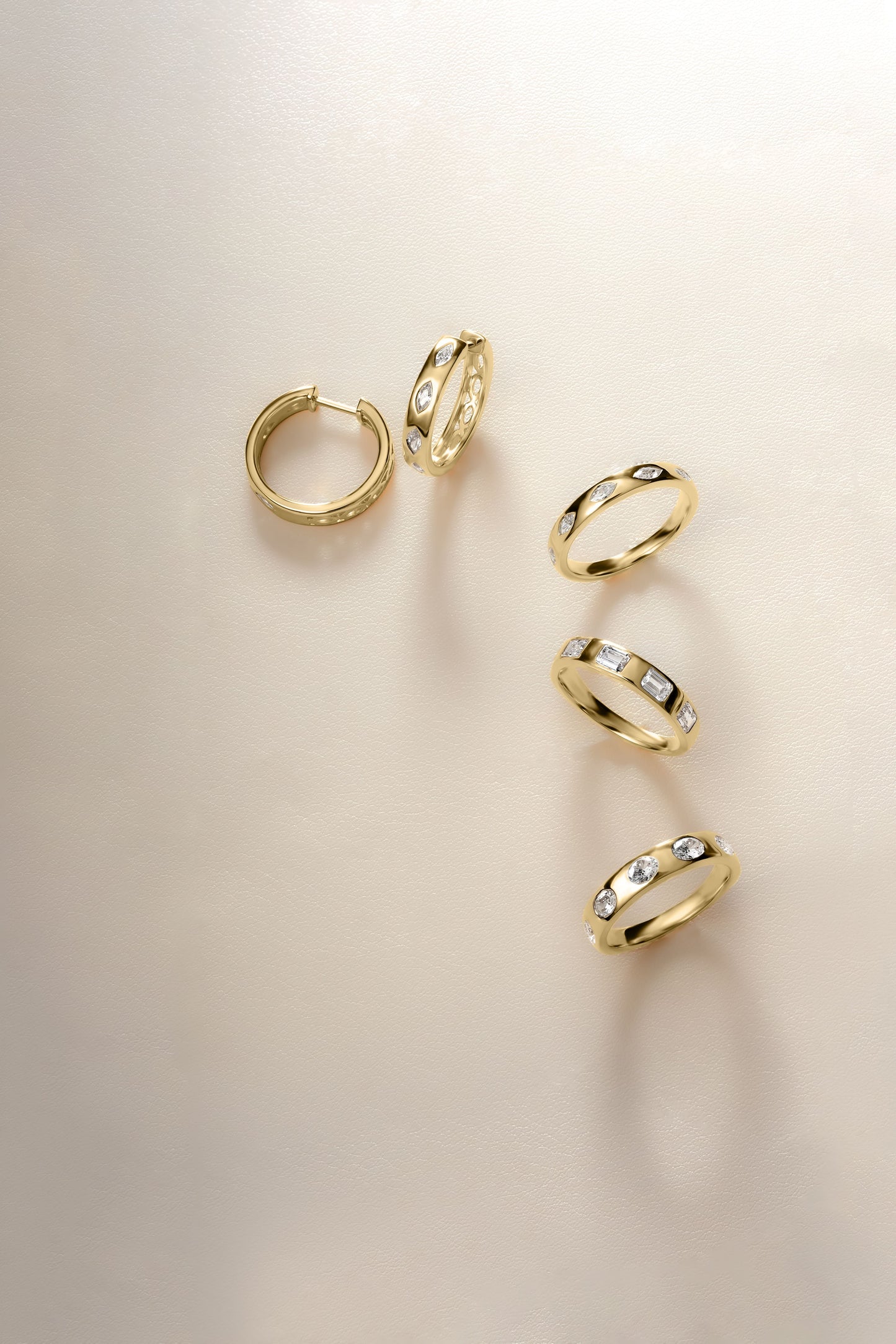 3/8 CT. T.W. 5-Stone Pear Diamond Band in 14K Yellow Gold