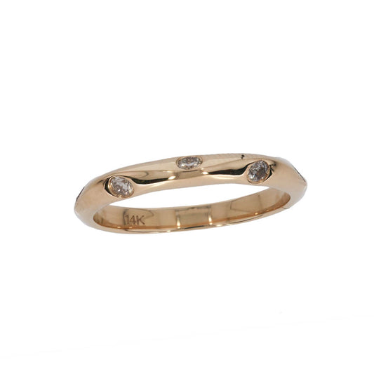 1/5 CT. T.W. Diamond Wave Band in 14K Yellow Gold