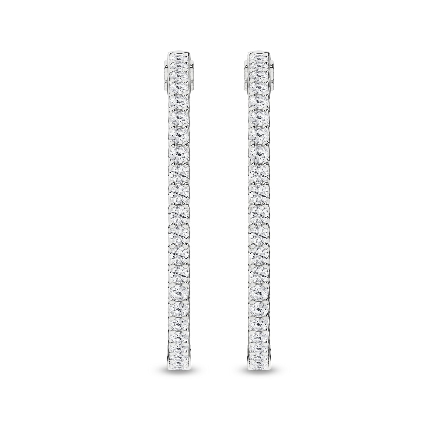 4 CT. T.W. Lab Grown Diamond Inside-Out Hoop Earrings in 14K White Gold