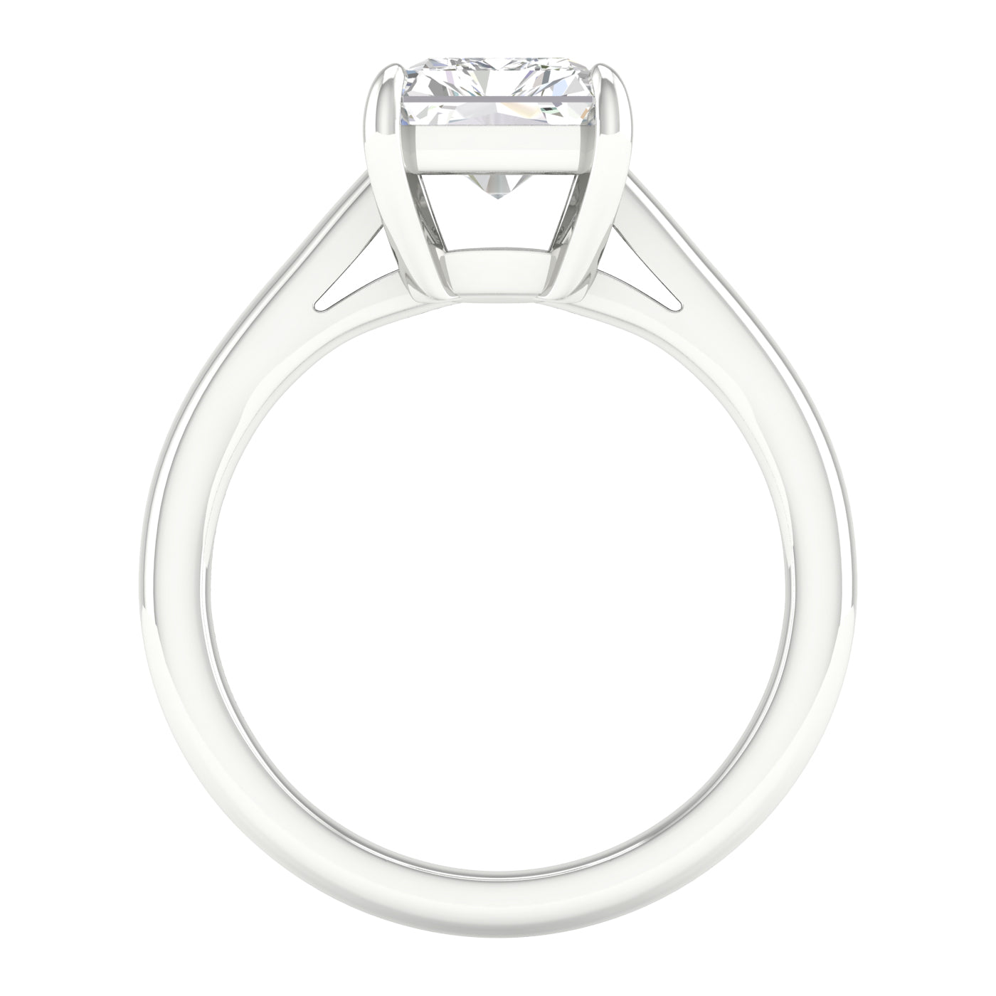 3 CT. Lab Grown Radiant Solitaire Engagement Ring in 14K White Gold