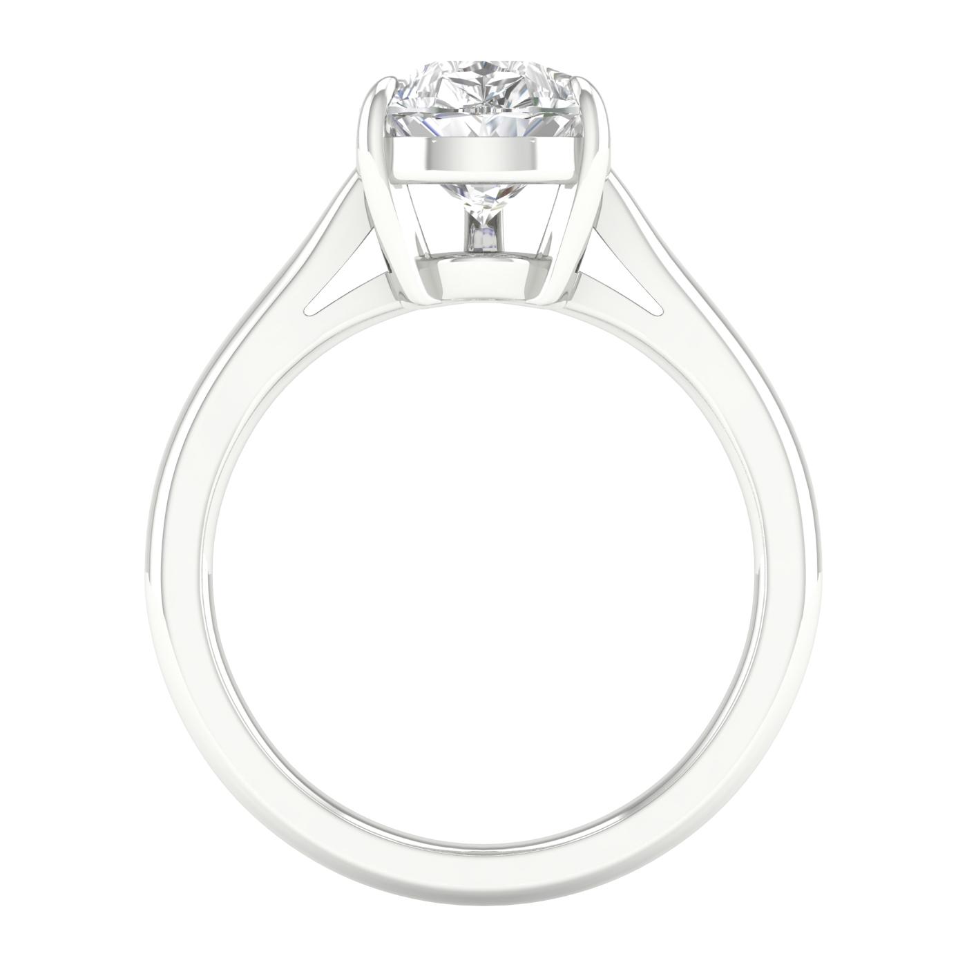 3 CT. Lab Grown Pear Solitaire Engagement Ring in 14K White Gold