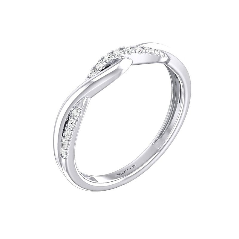 0.12 CT. T.W. Criss Cross Diamond Band in 14K White Gold