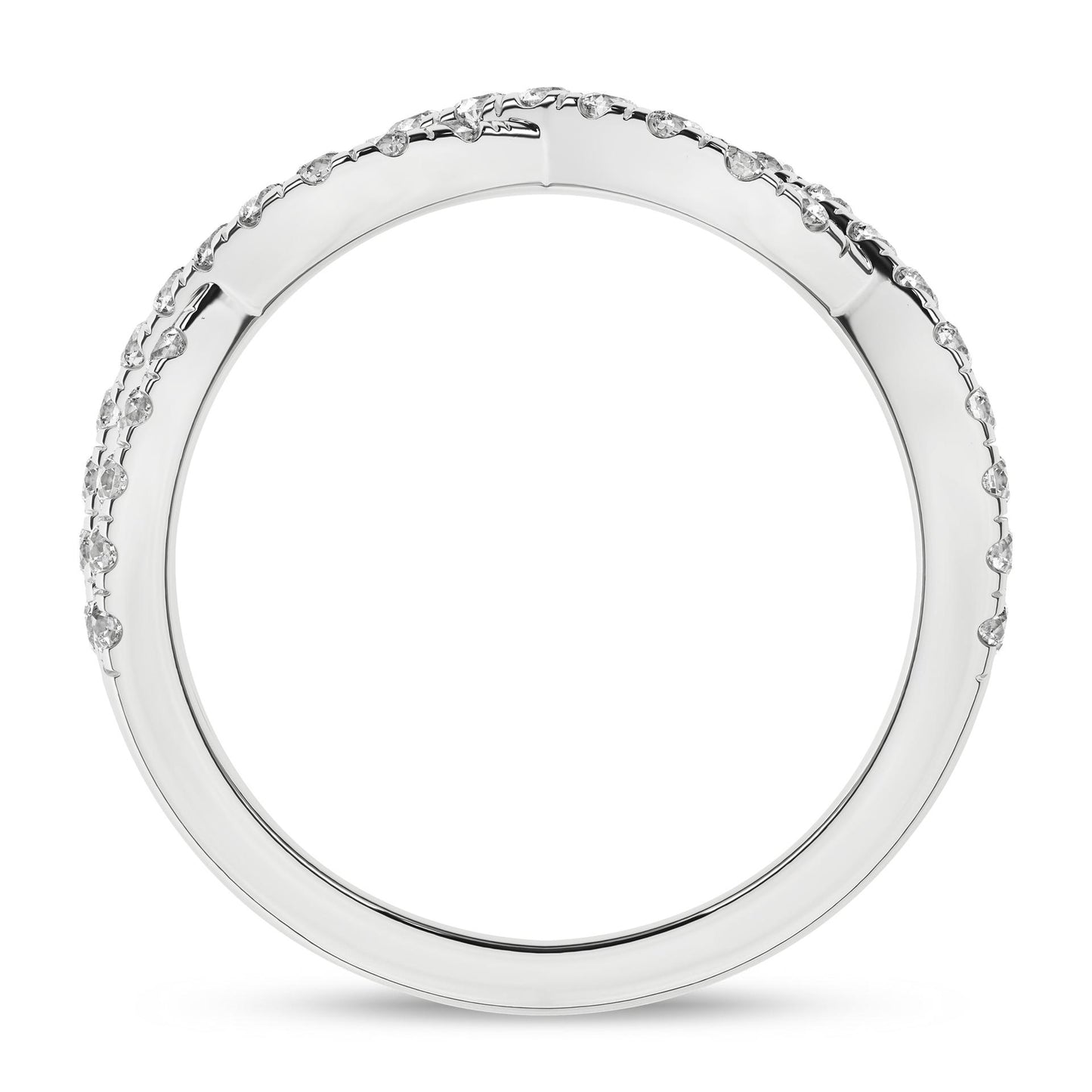 1/2 CT. T.W. Lab Grown Diamond Intertwined Band in 14K White Gold