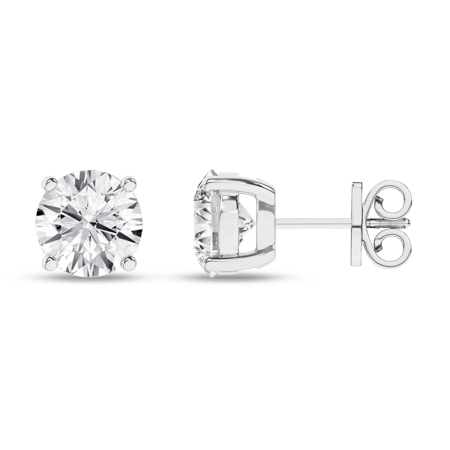 3 CT. T.W. Lab Grown Round Diamond Stud Earrings in 14K White Gold