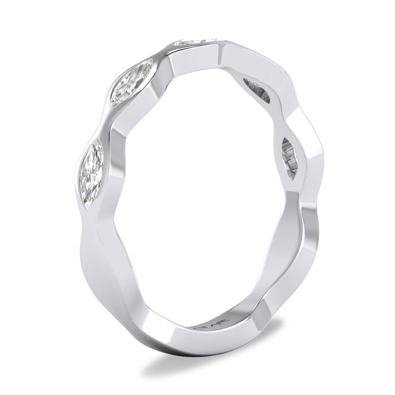 0.30 CT. T.W. Marquis Diamond Band in 14K White Gold