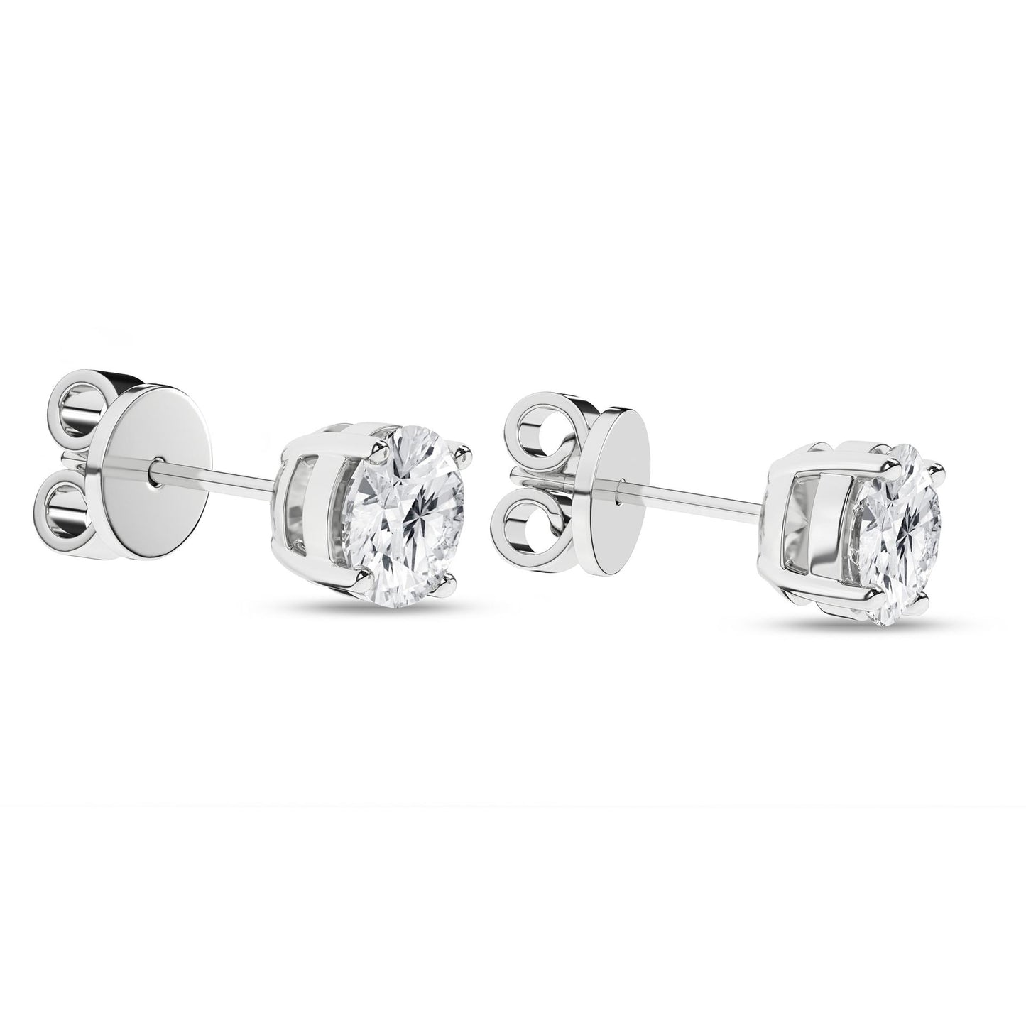 2 CT. T.W. Lab Grown Round Diamond Stud Earrings in 14K White Gold