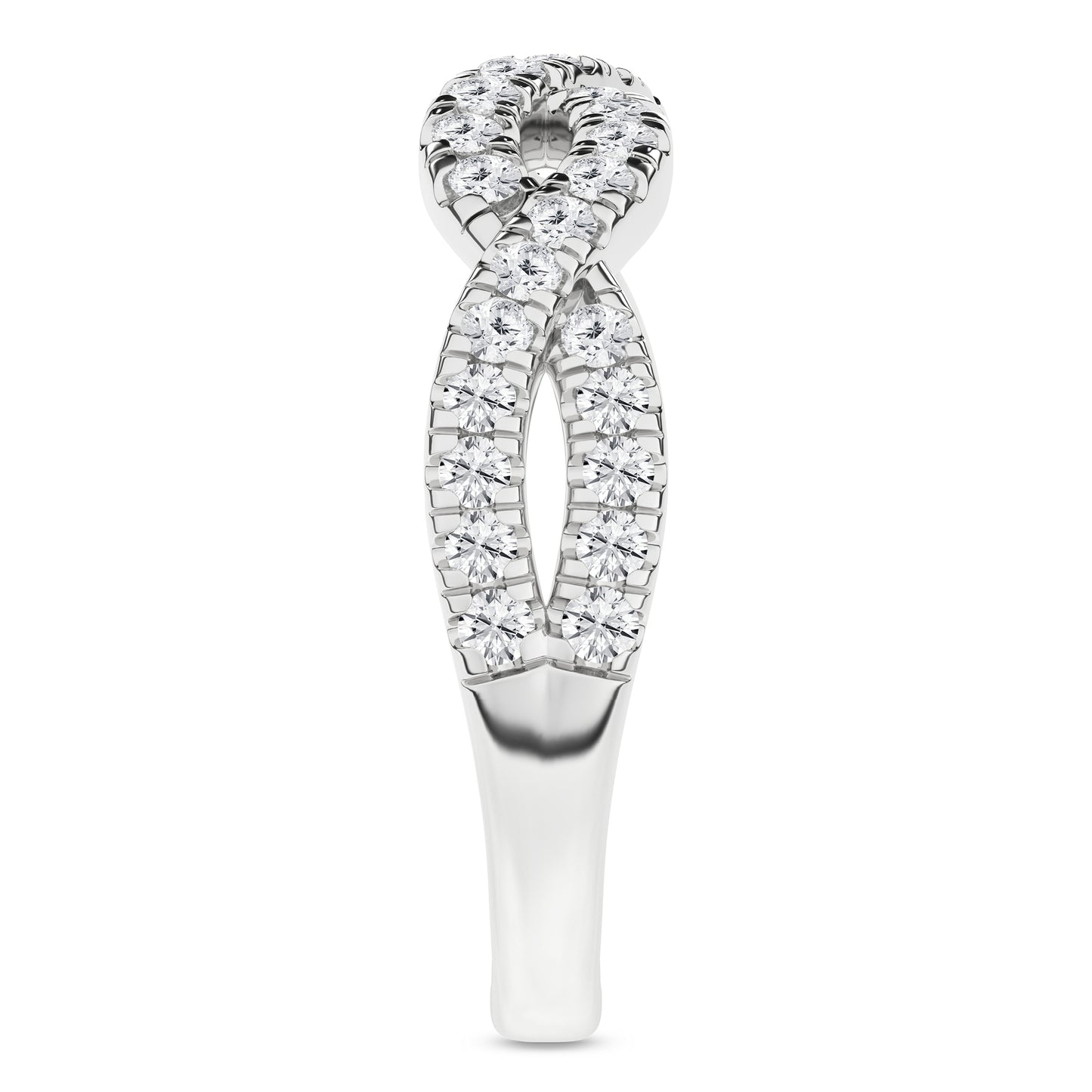 1/2 CT. T.W. Lab Grown Diamond Intertwined Band in 14K White Gold