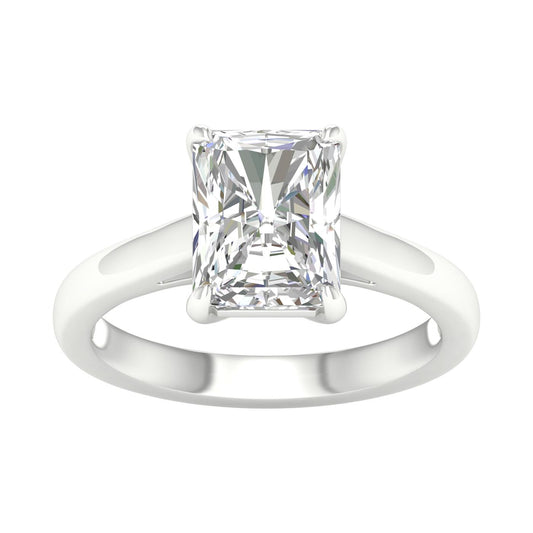 3 CT. Lab Grown Radiant Solitaire Engagement Ring in 14K White Gold