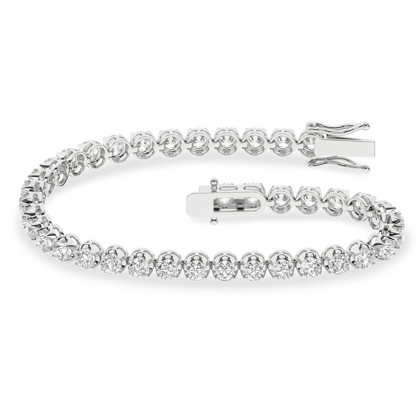 6 CT. T.W. Lab Grown Diamond Crown Set Tennis Bracelet in 14K White Gold