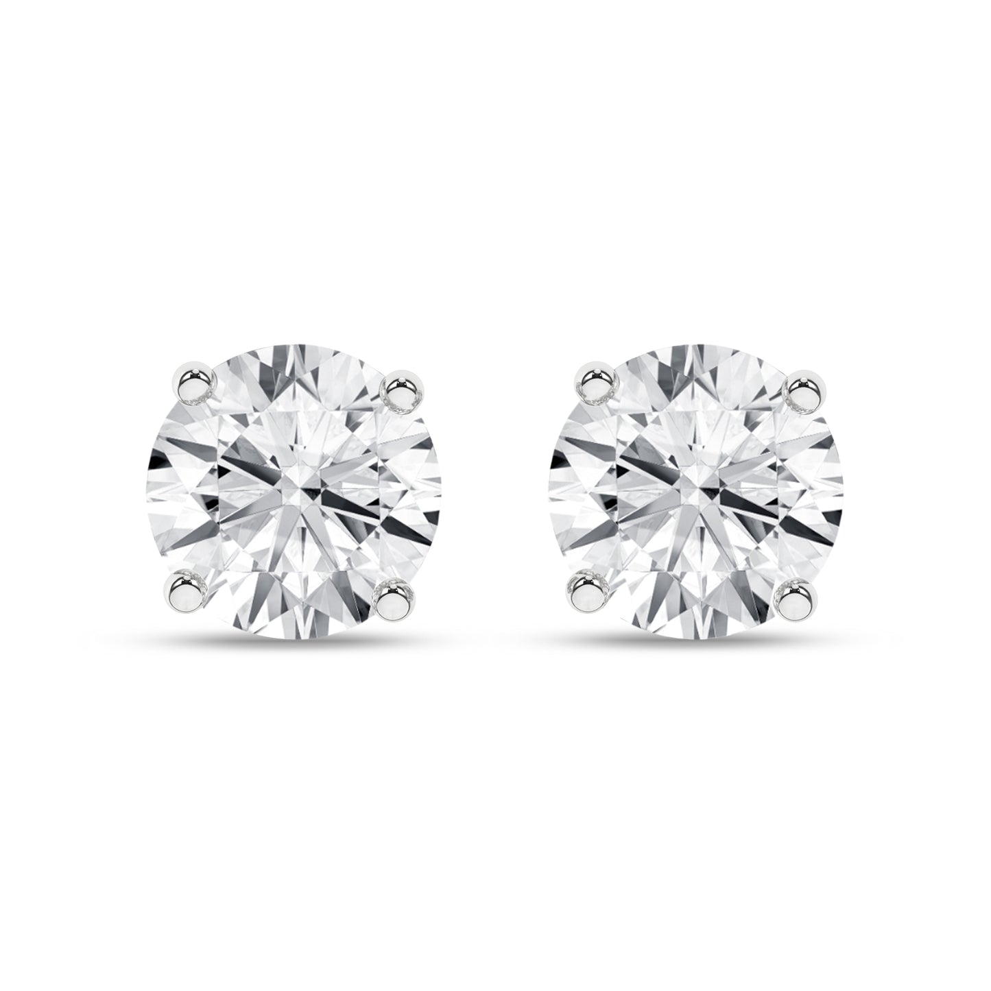 2 CT. T.W. Lab Grown Round Diamond Stud Earrings in 14K White Gold