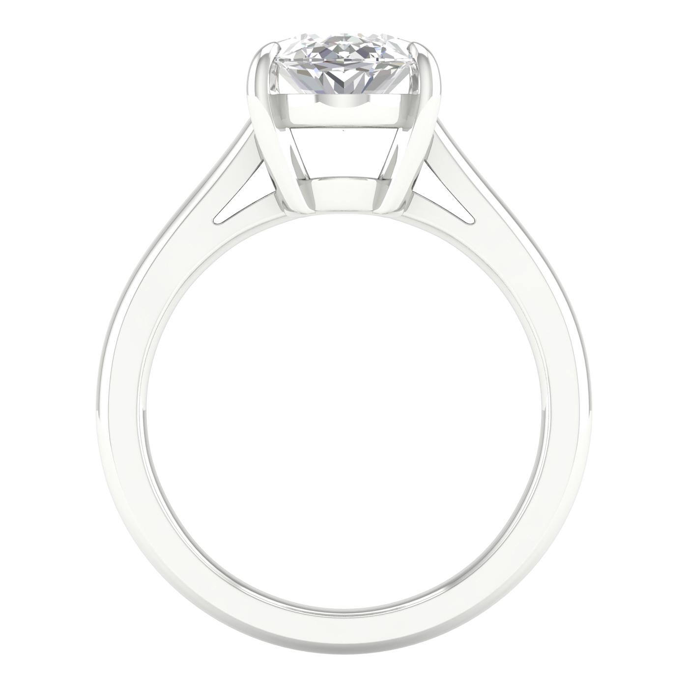 3 CT. Lab Grown Oval Solitaire Engagement Ring in 14K White Gold