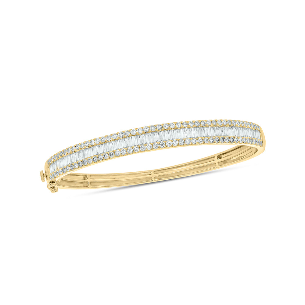 3 CT. T.W. Baguette Diamond Bangle in 14K Yellow Gold