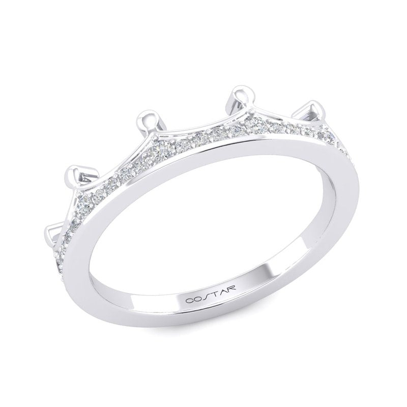 0.20 CT. T.W. Diamond Crown Ring in 14K White Gold