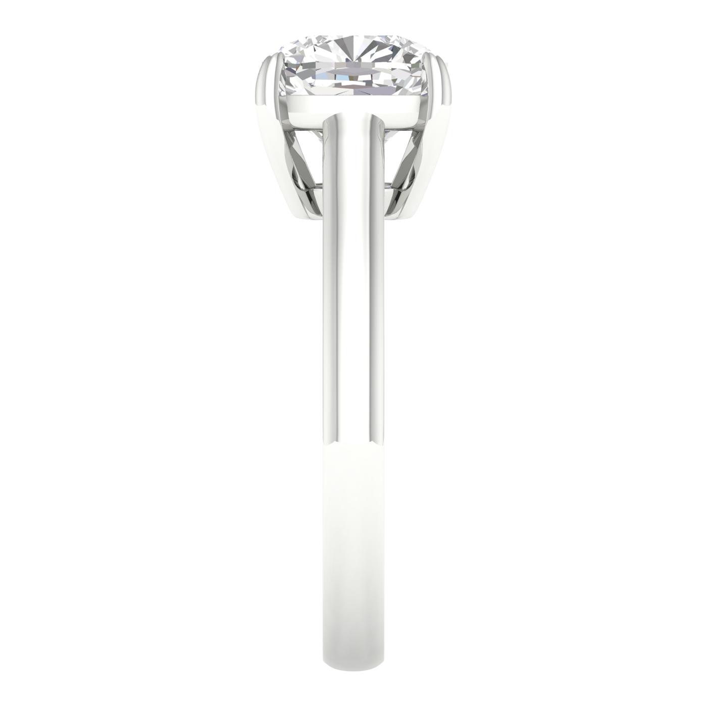 3 CT. Lab Grown Cushion Cut Solitaire Engagement Ring in 14K White Gold