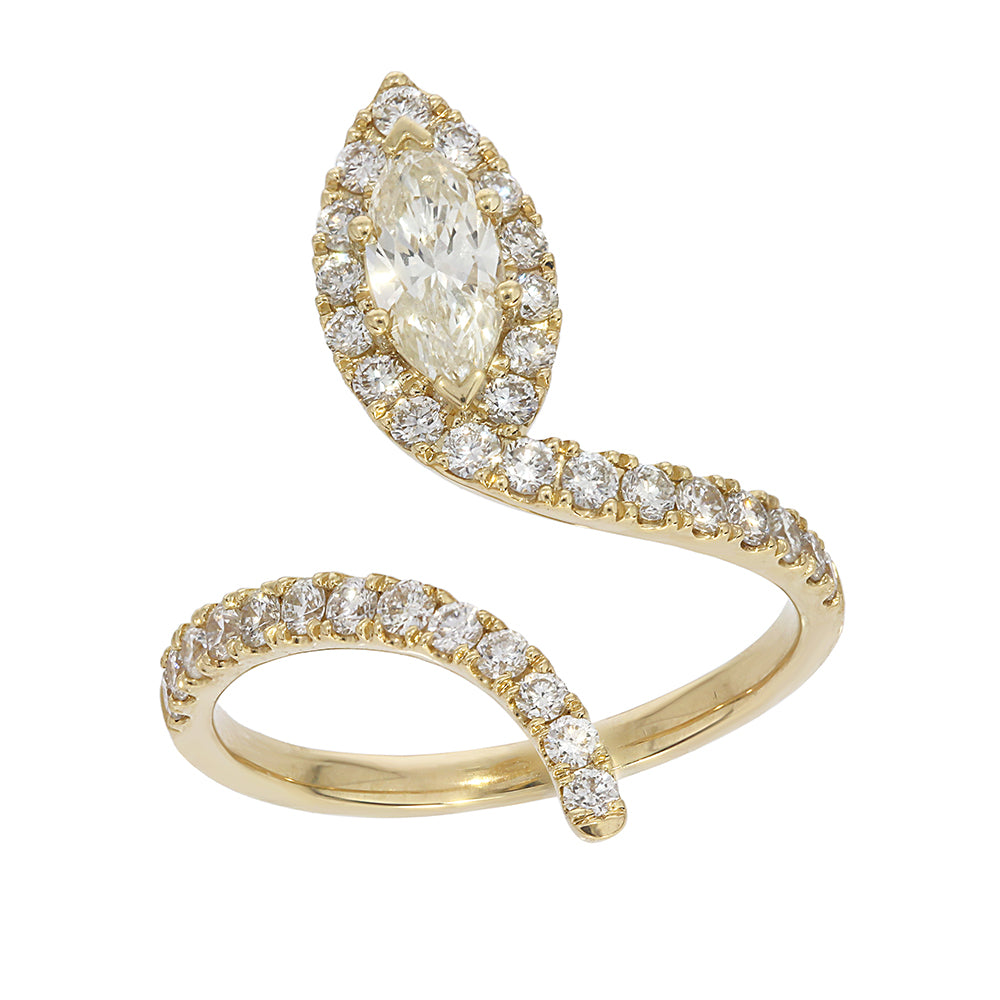 1 CT. T.W. Diamond Snake Ring in 14K Yellow Gold