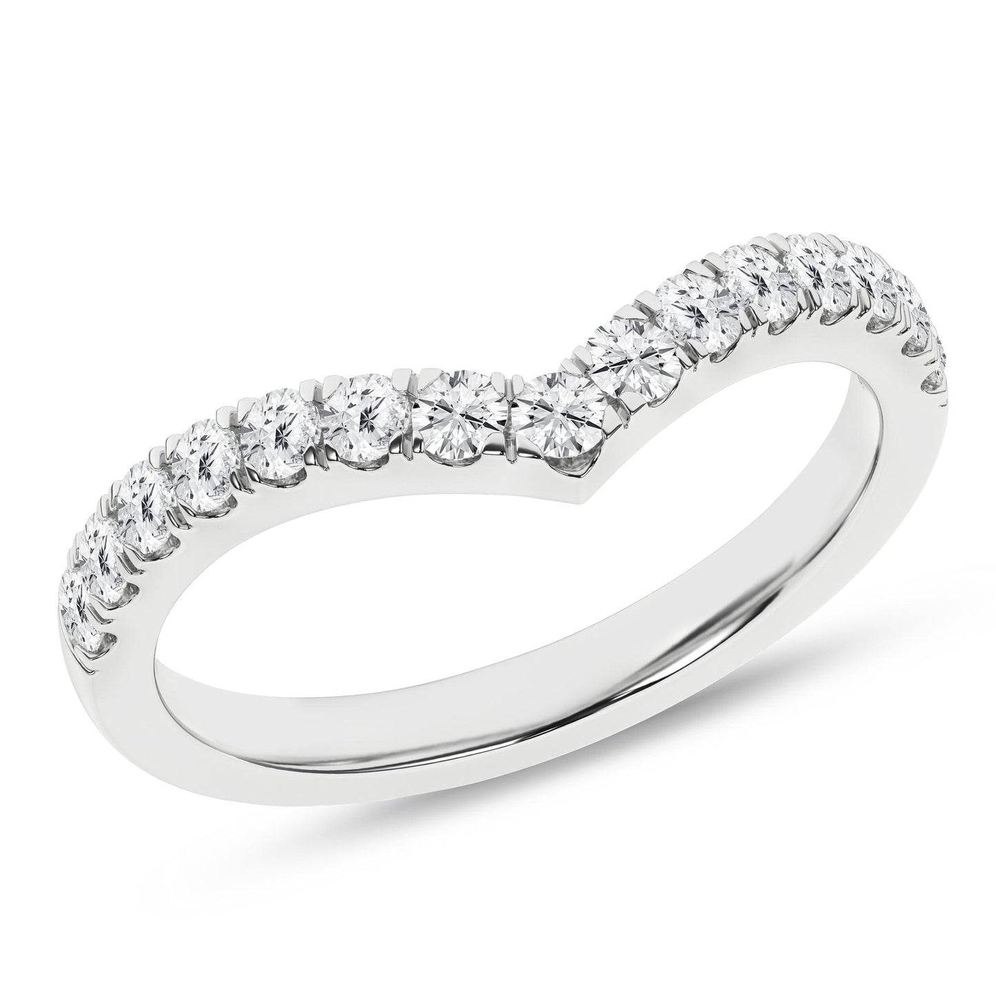 1/2 CT. T.W. Lab Grown Diamond Contour Band in 14K White Gold