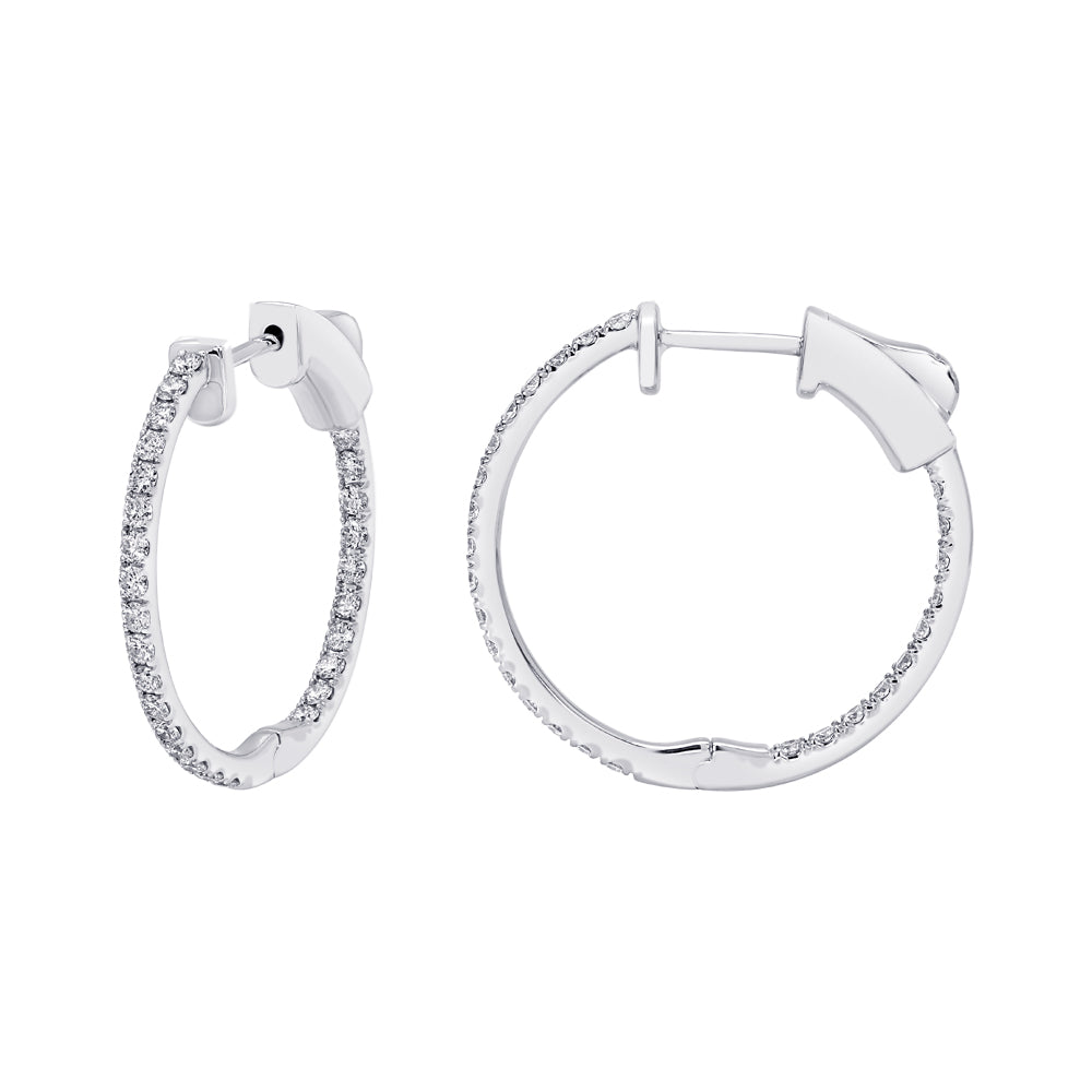 3/4 CT. T.W. Diamond Inside-Out Hoop Earrings in 14K White Gold