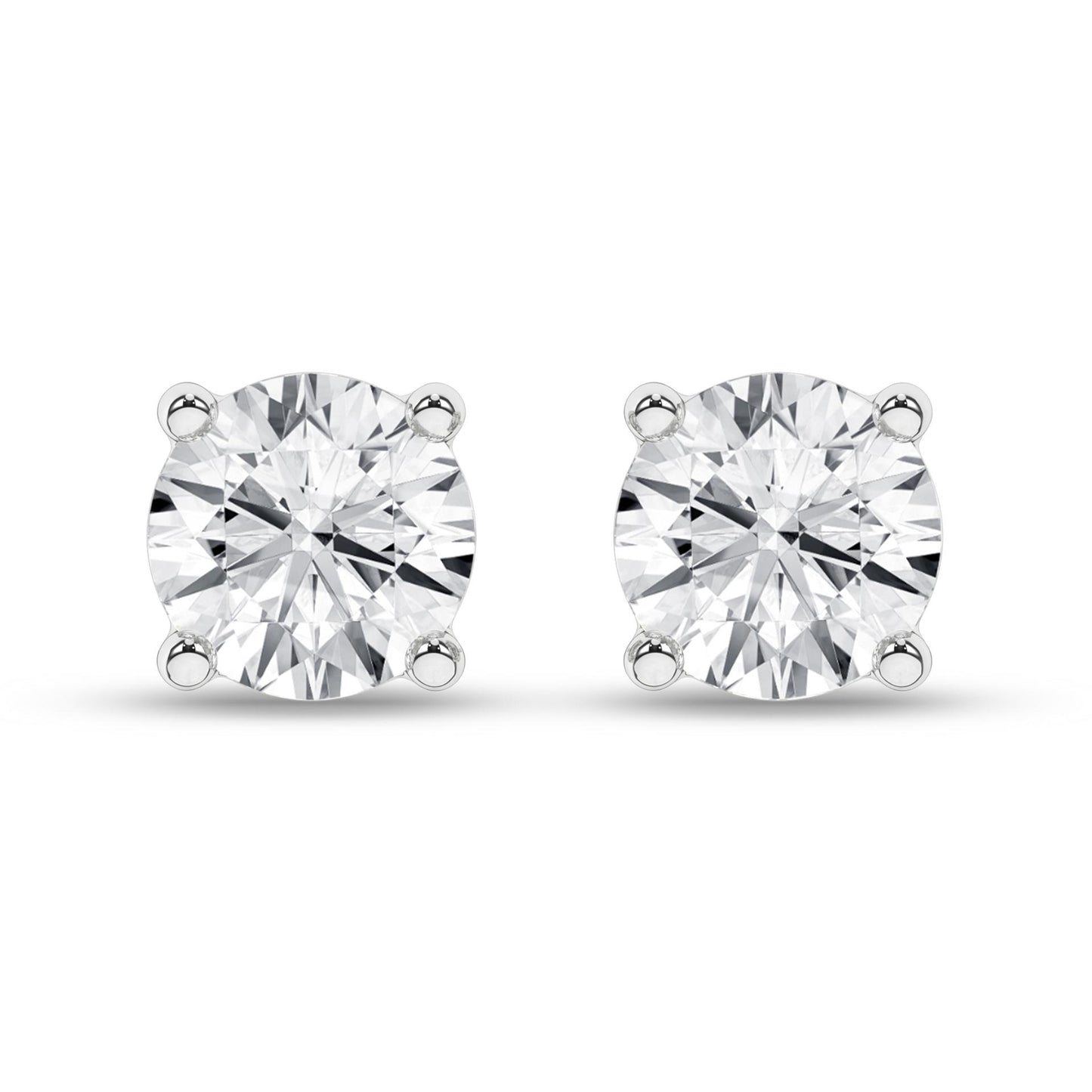 1 CT. T.W. Lab Grown Round Diamond Stud Earrings in 14K White Gold