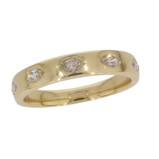 3/8 CT. T.W. 5-Stone Marquis Diamond Band in 14K Yellow Gold