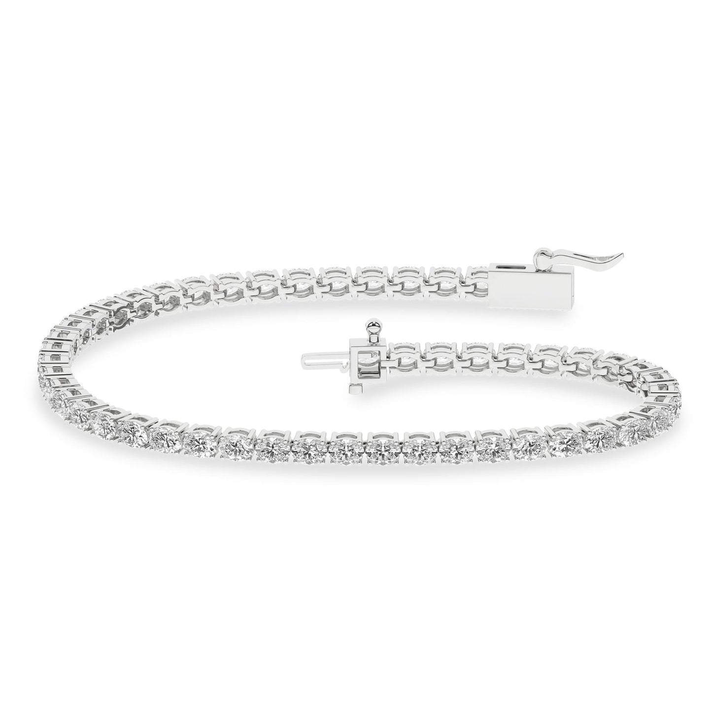 5 CT. T.W. Lab Grown Oval Diamond Tennis Bracelet in 14K White Gold