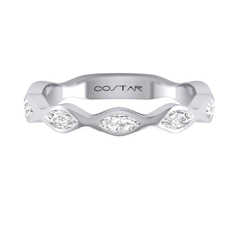 0.30 CT. T.W. Marquis Diamond Band in 14K White Gold