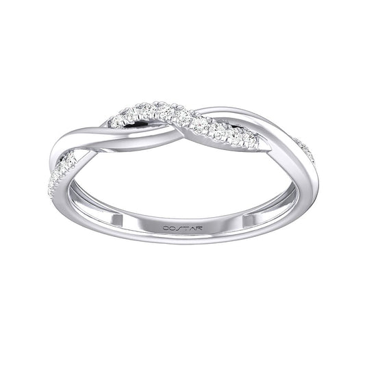 0.12 CT. T.W. Criss Cross Diamond Band in 14K White Gold