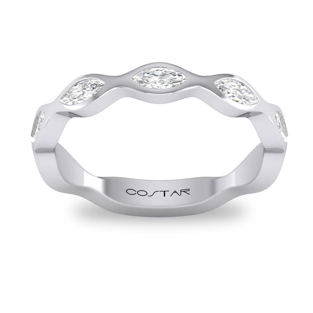 0.30 CT. T.W. Marquis Diamond Band in 14K White Gold