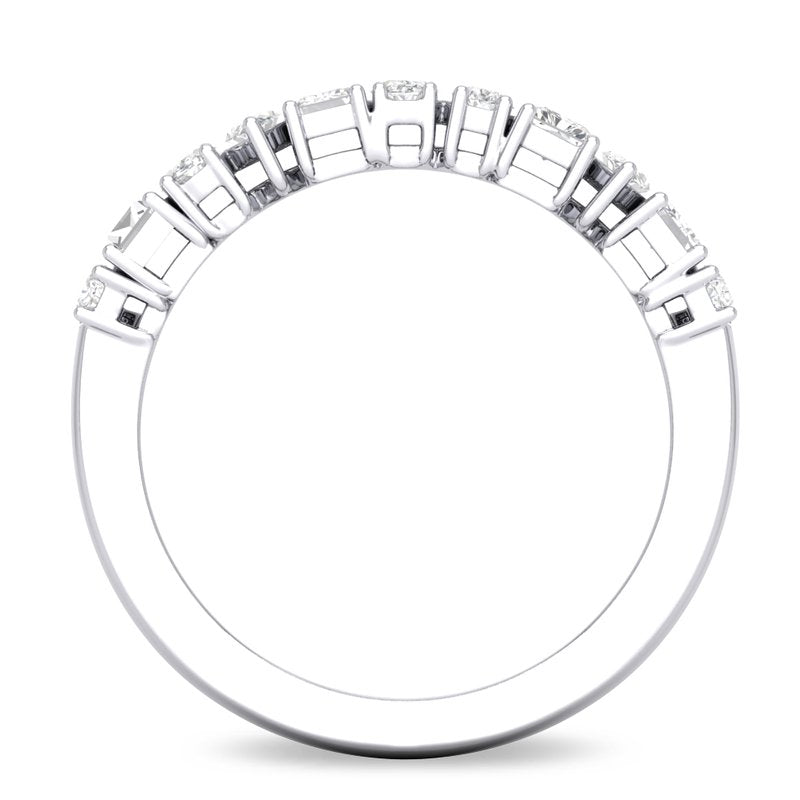 1 CT. T.W. Mixed Fancy Shaped Diamond Band in 14K White Gold