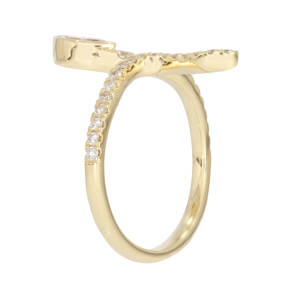 3/4 CT. T.W. Diamond Snake Ring in 14K Yellow Gold