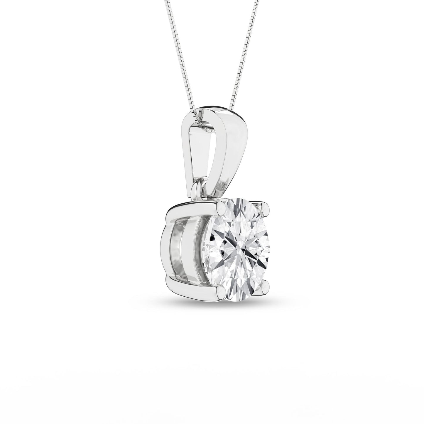 2 CT. T.W. Lab Grown Round Diamond Solitaire Pendant in 14K White Gold