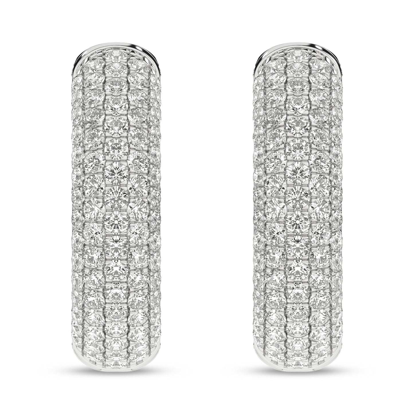 2 CT. T.W. Lab Grown Diamond Pavé Inside-Out Dome Hoop Earrings in 14K White Gold