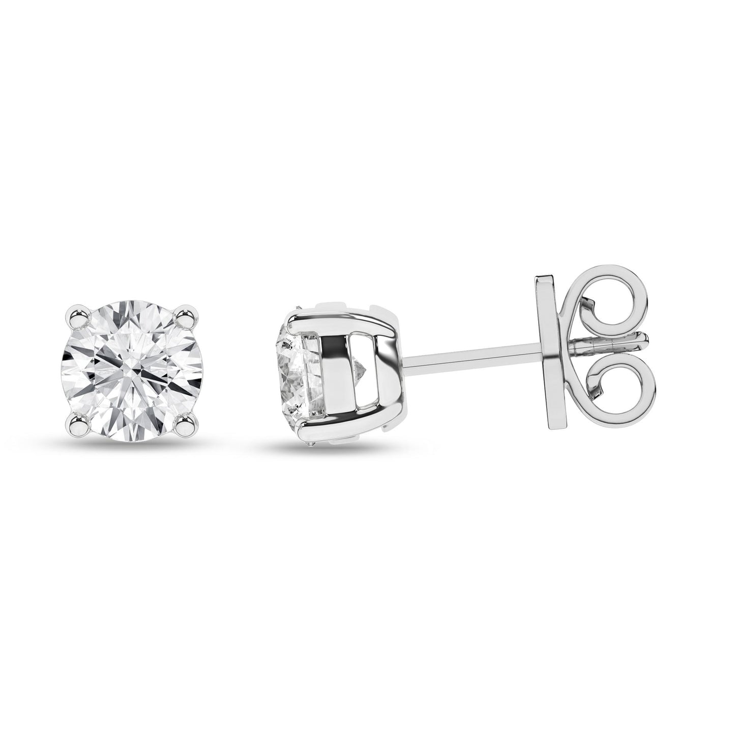 1 CT. T.W. Lab Grown Round Diamond Stud Earrings in 14K White Gold