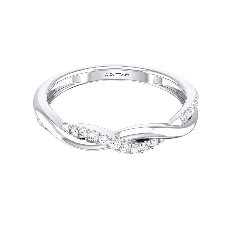 0.12 CT. T.W. Criss Cross Diamond Band in 14K White Gold