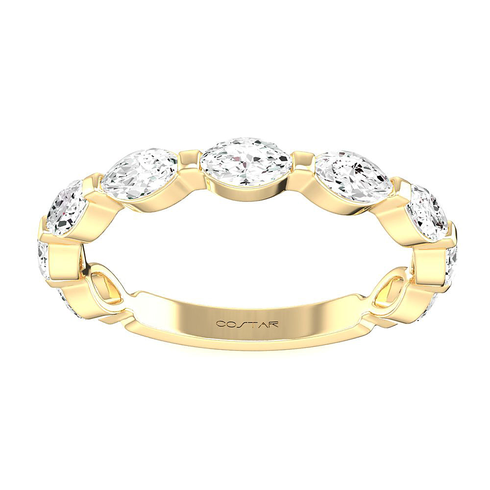 1 CT. T.W. Marquis Diamond Single Shared Prong Band in 14K Yellow Gold