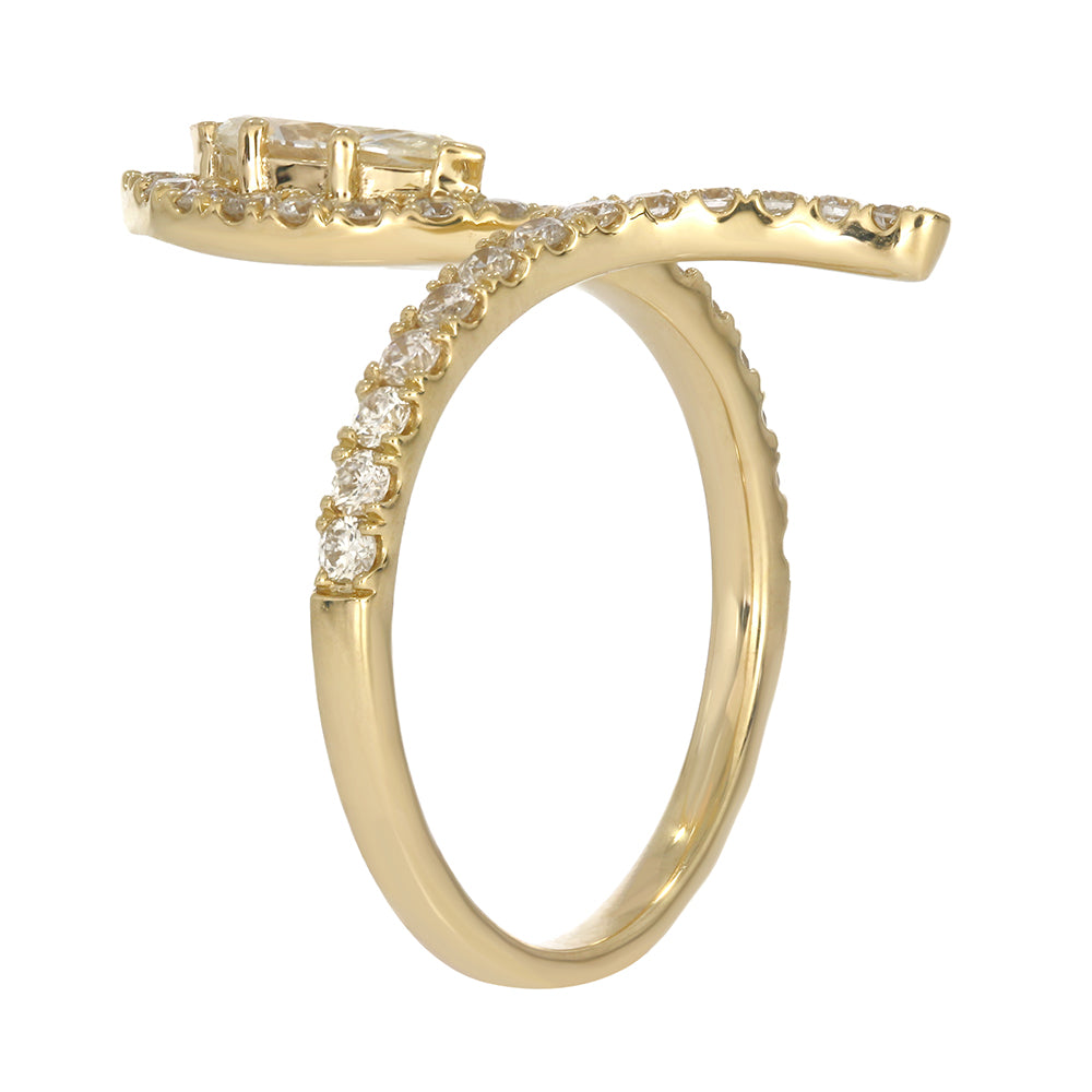 1 CT. T.W. Diamond Snake Ring in 14K Yellow Gold