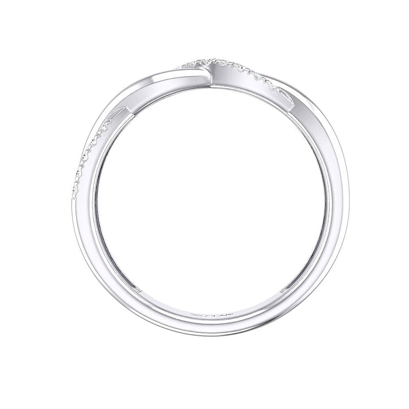 0.12 CT. T.W. Criss Cross Diamond Band in 14K White Gold