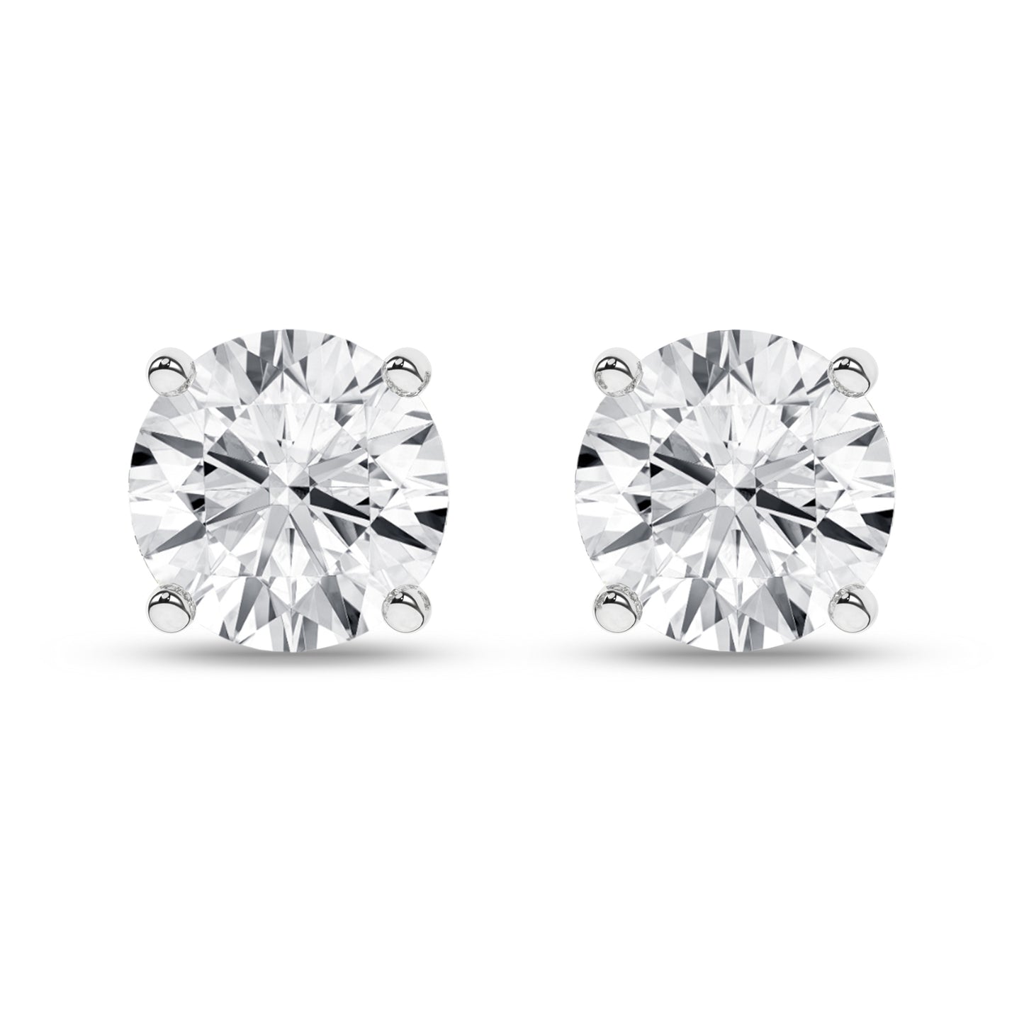 3 CT. T.W. Lab Grown Round Diamond Stud Earrings in 14K White Gold