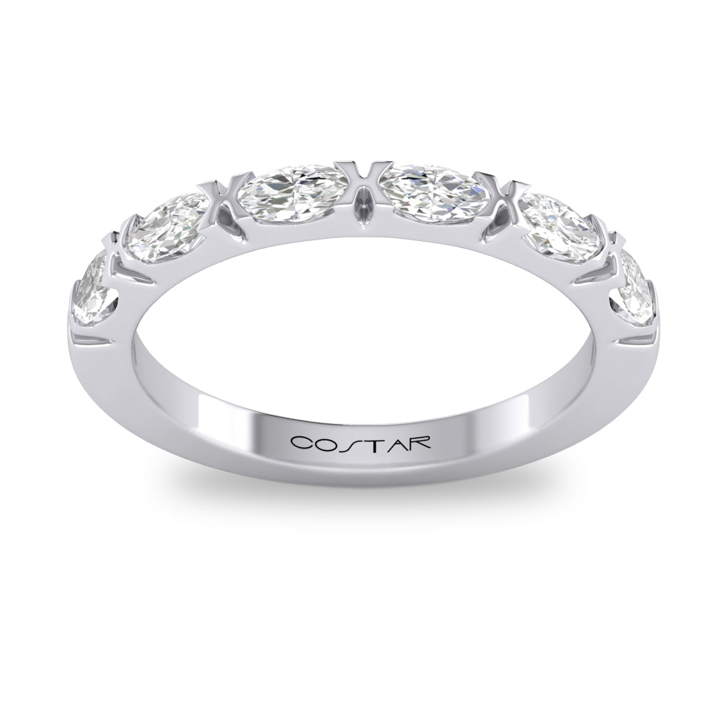 0.55 CT. T.W. 6-Stone Oval Band in 14K White Gold