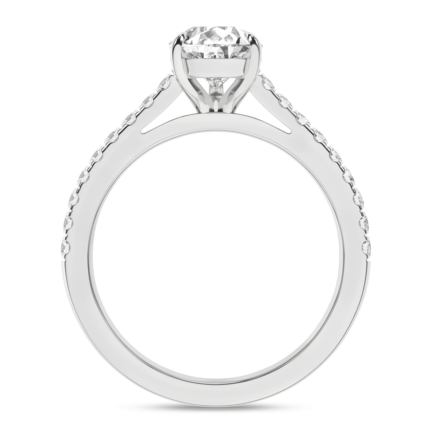 1.75 CT. T.W. Lab Grown Pear Diamond Engagement Ring in 14K White Gold