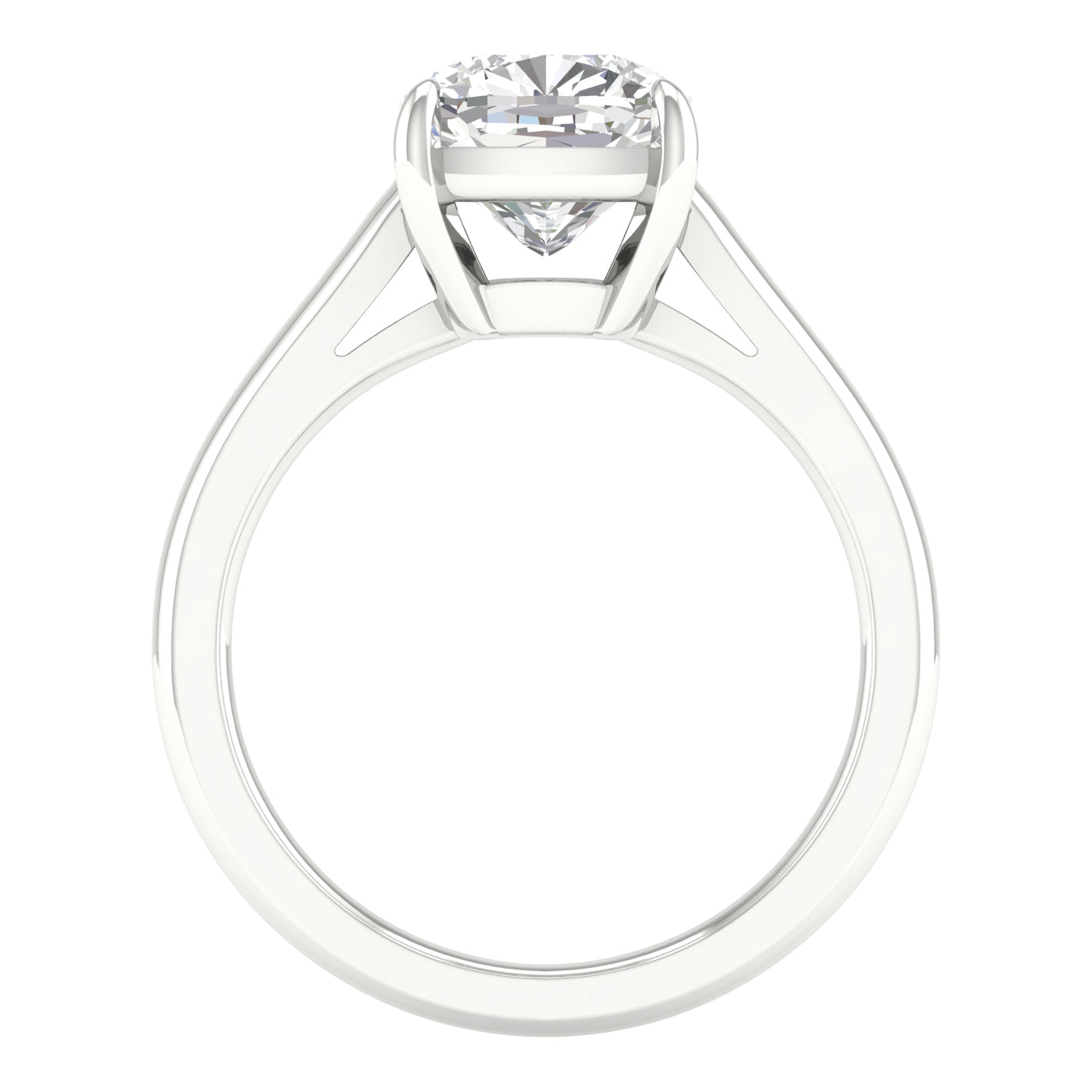 3 CT. Lab Grown Cushion Cut Solitaire Engagement Ring in 14K White Gold