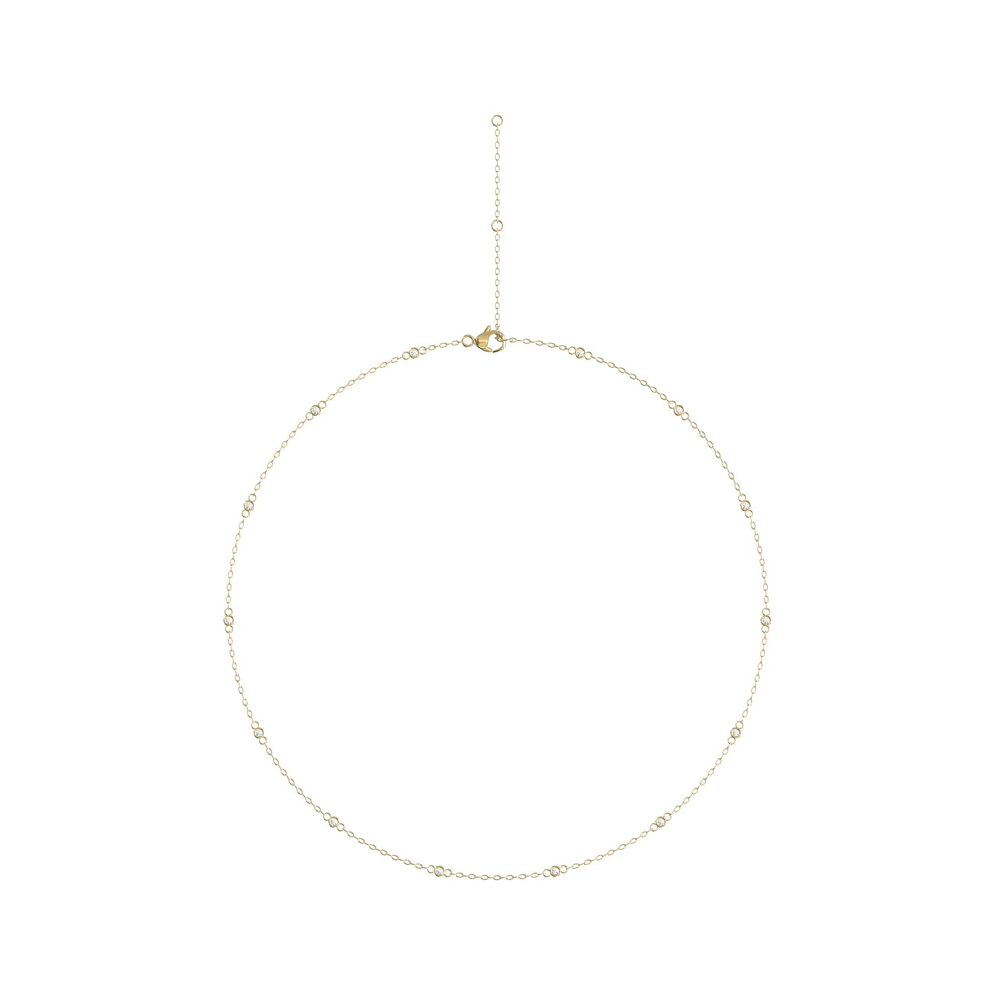 0.35 CT. T.W. Round Diamond Station Necklace in 14K Yellow Gold