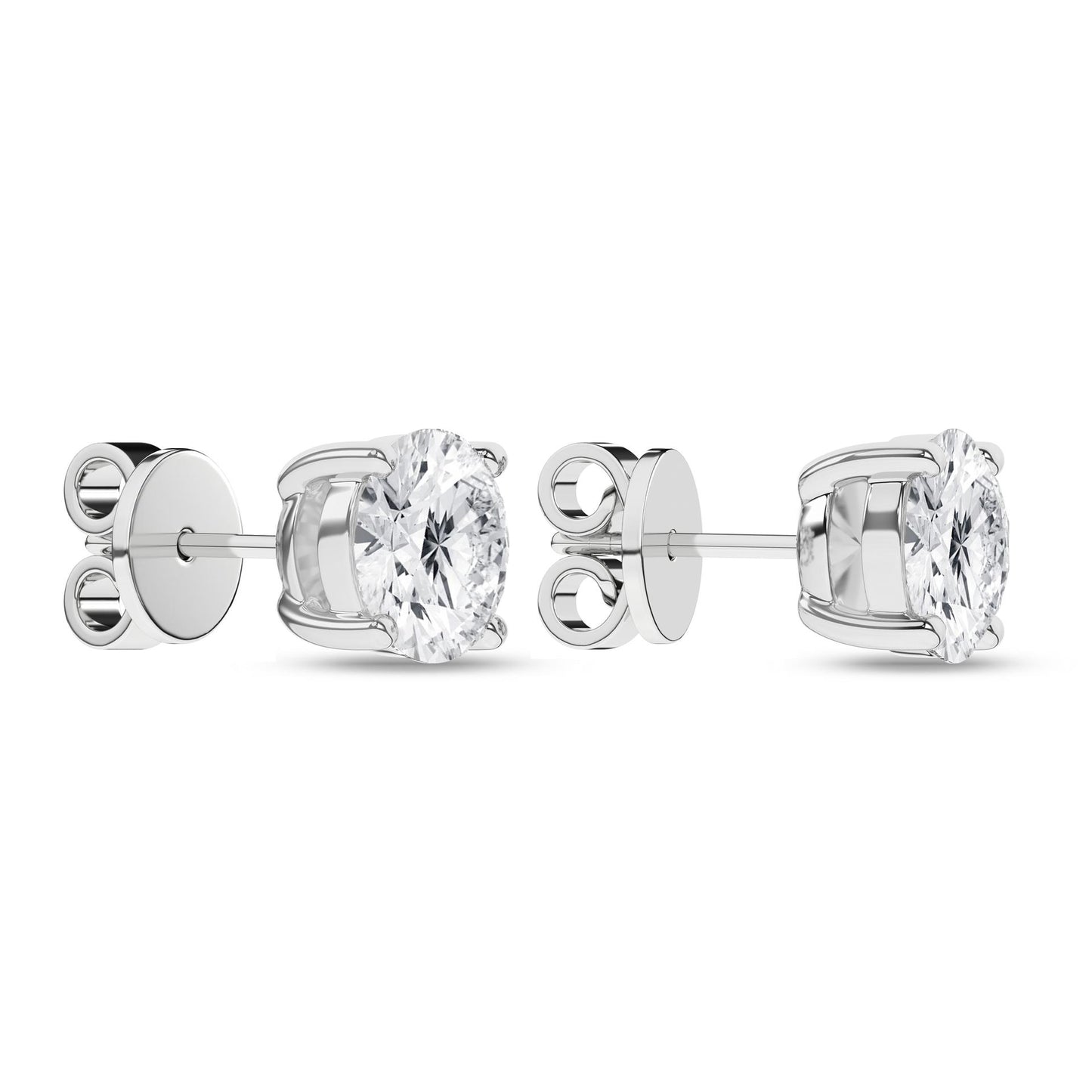 3 CT. T.W. Lab Grown Round Diamond Stud Earrings in 14K White Gold