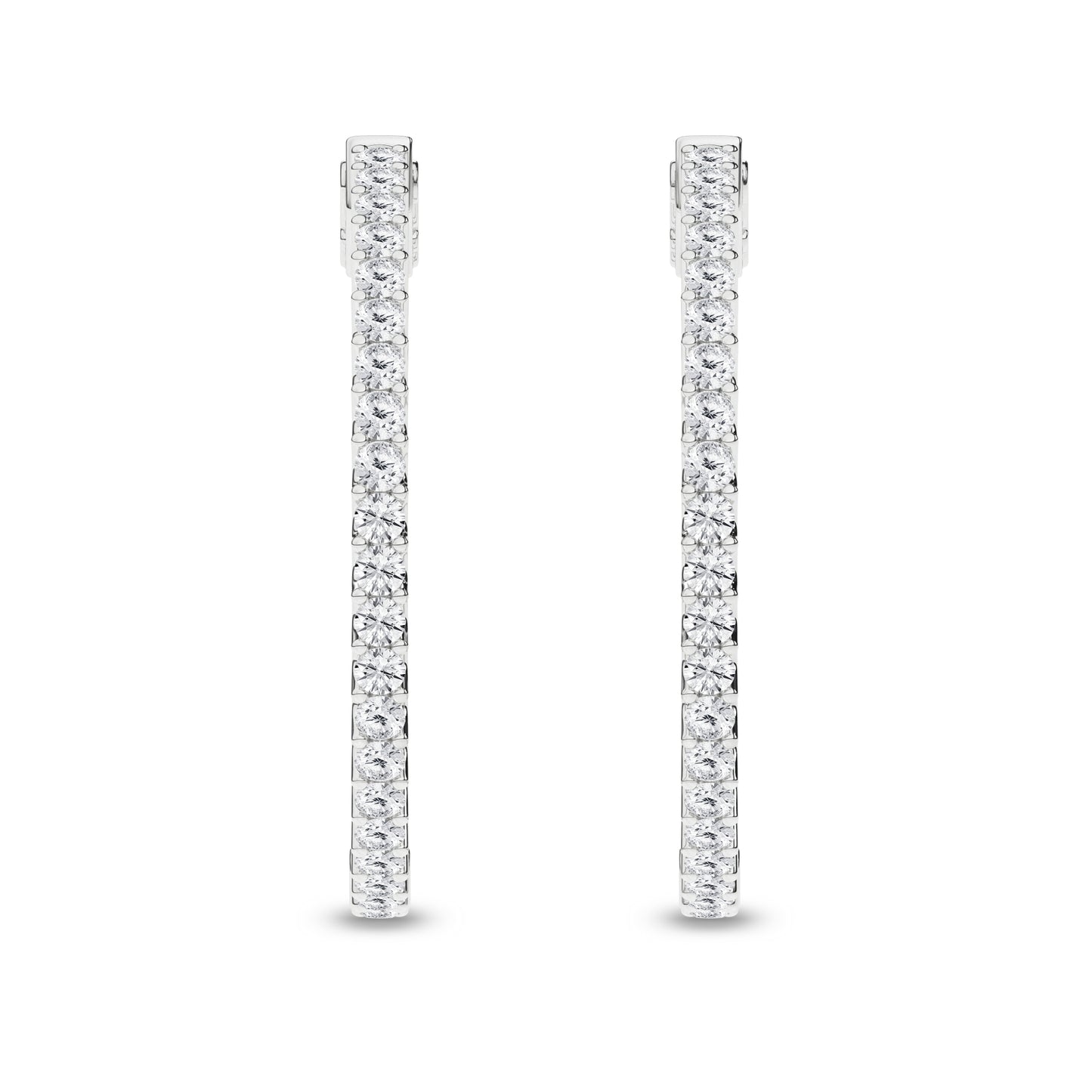 2 CT. T.W. Lab Grown Diamond Inside-Out Hoop Earrings in 14K White Gold