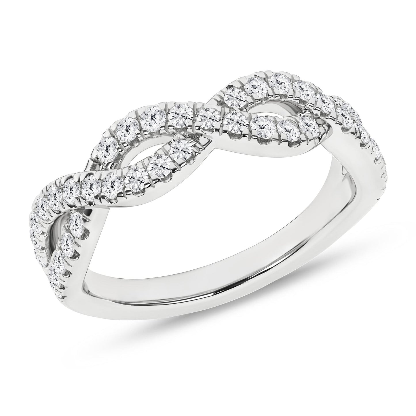 1/2 CT. T.W. Lab Grown Diamond Intertwined Band in 14K White Gold