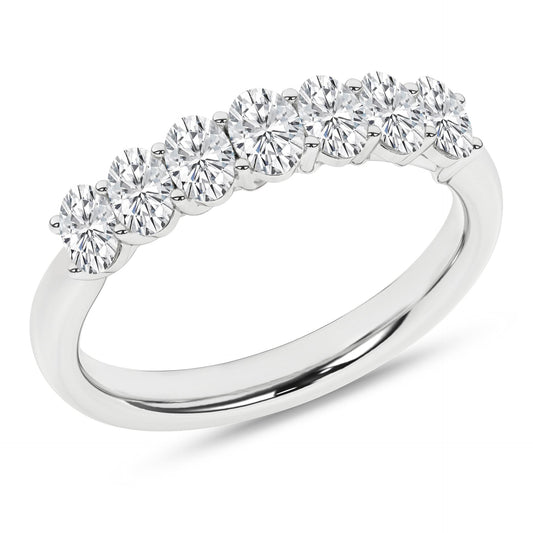 1 CT. T.W. 7-Stone Lab Grown Oval Diamond Band in 14K White Gold