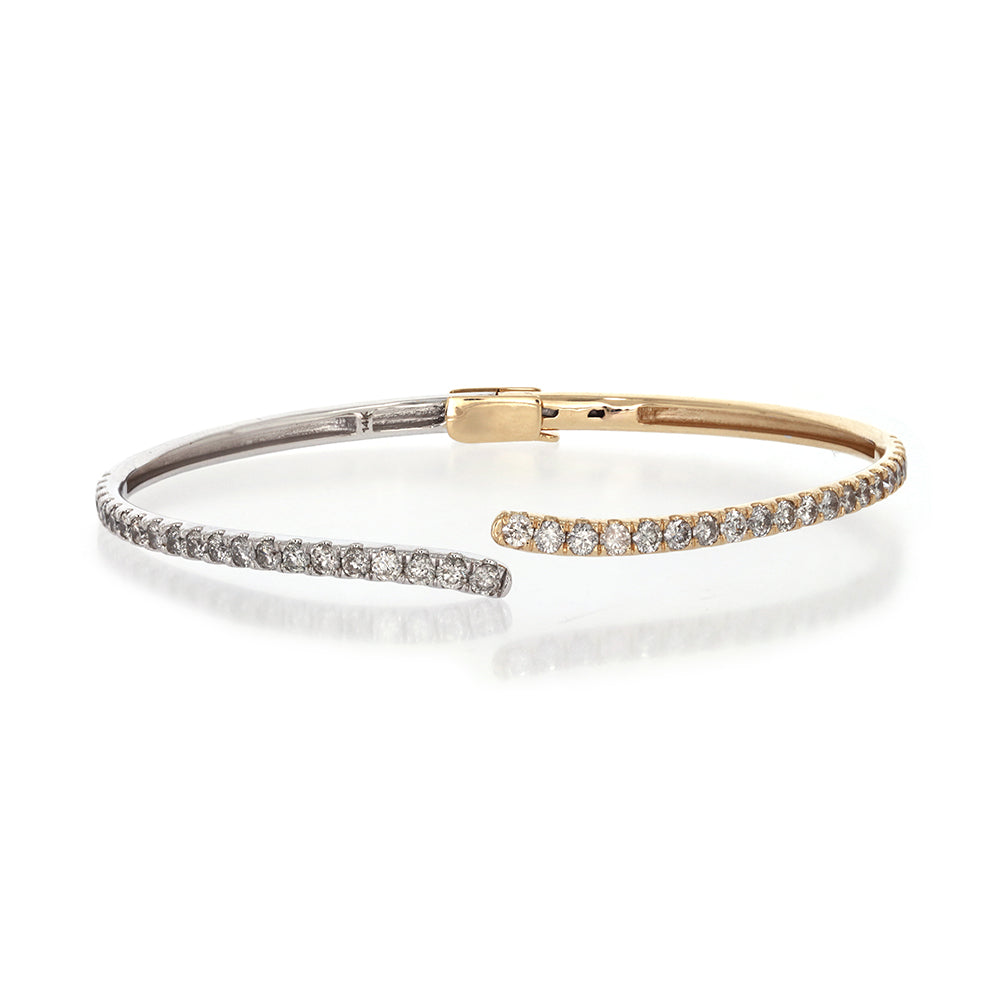 2 1/2 CT. T.W. Diamond Bangle in 14K Two-Tone Gold