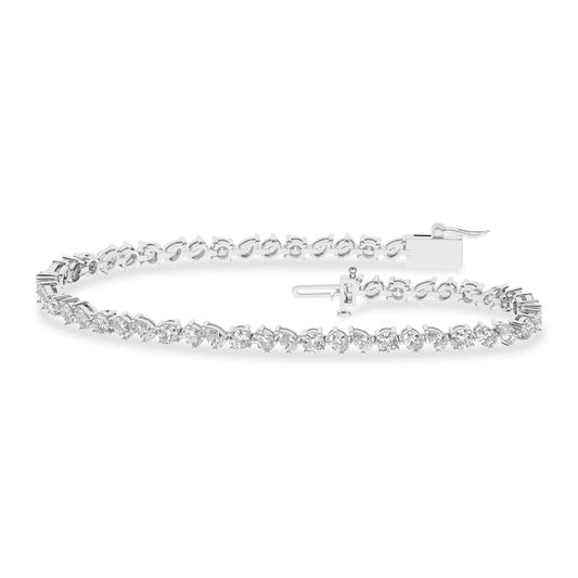 5 CT. T.W. Lab Grown Mixed Shapes Tennis Bracelet in 14K White Gold