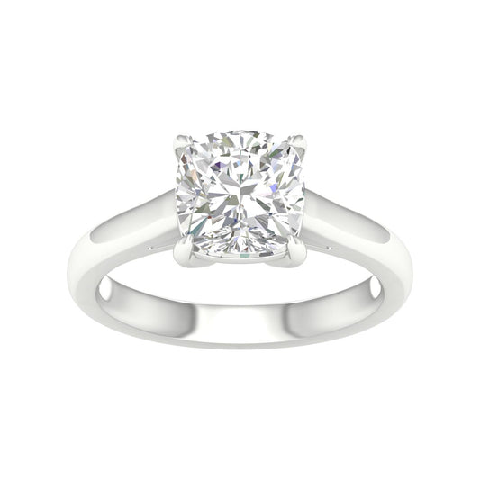 3 CT. Lab Grown Cushion Cut Solitaire Engagement Ring in 14K White Gold