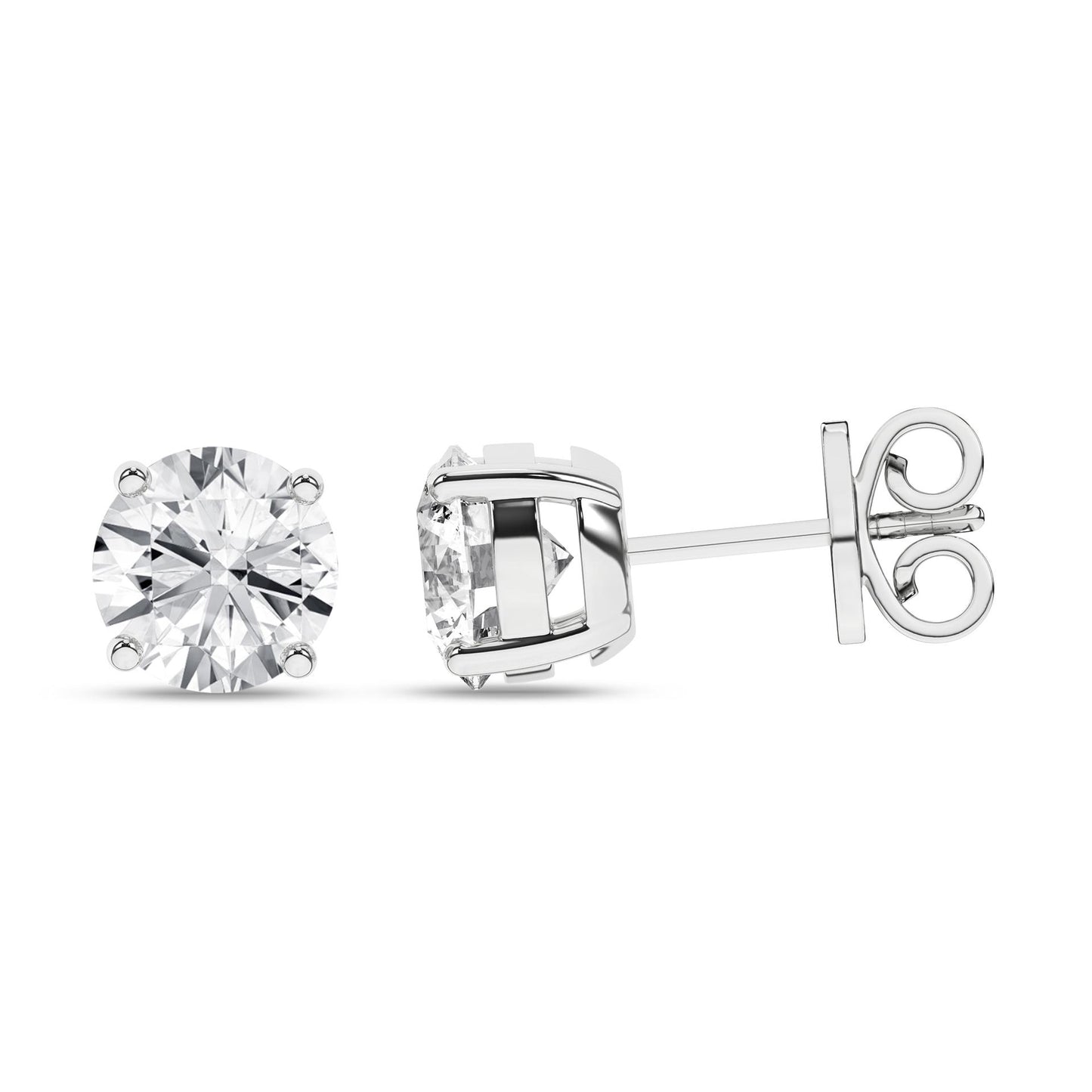 2 CT. T.W. Lab Grown Round Diamond Stud Earrings in 14K White Gold