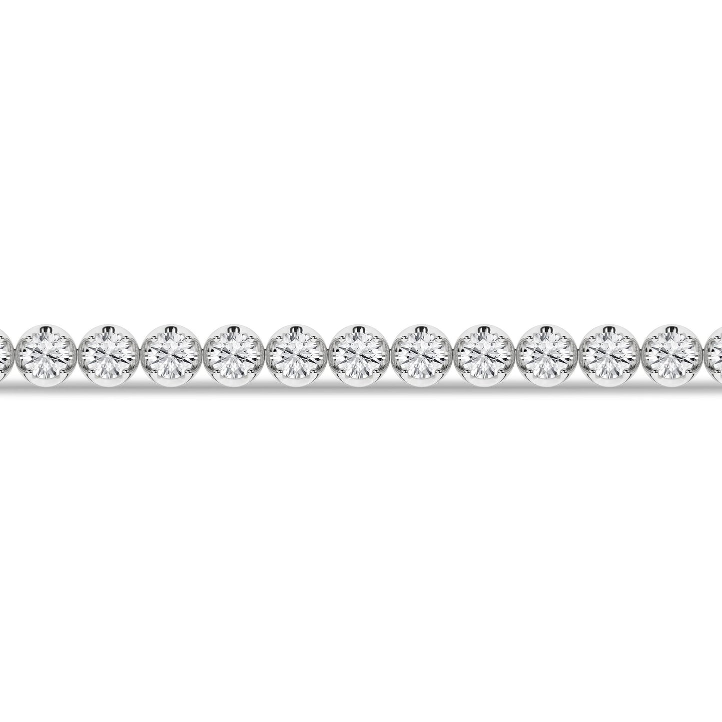 7 CT. T.W. Lab Grown Diamond Crown Set Tennis Bracelet in 14K White Gold